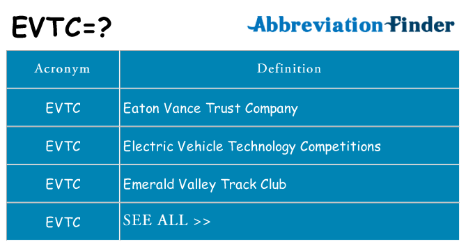 What does evtc stand for