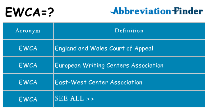 What does ewca stand for
