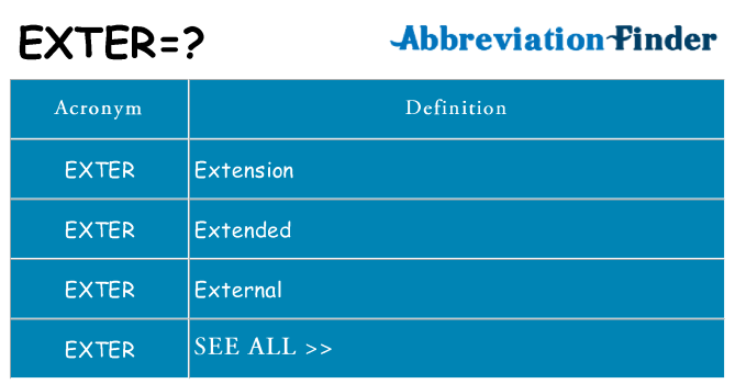 What does exter stand for
