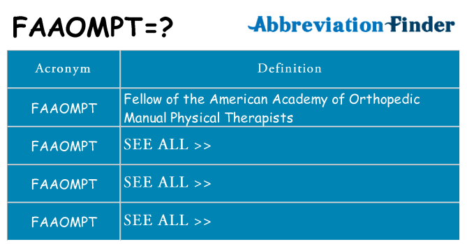 What does faaompt stand for