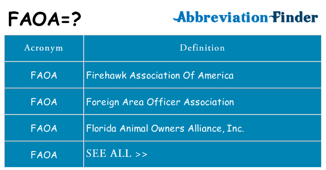 What does faoa stand for