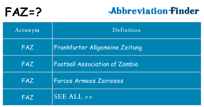 What does faz stand for
