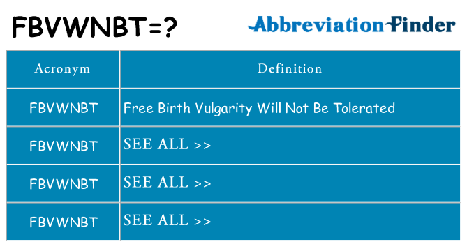 What does fbvwnbt stand for