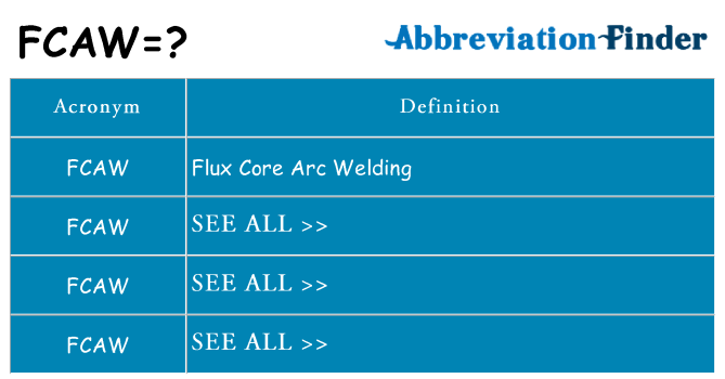 What does fcaw stand for