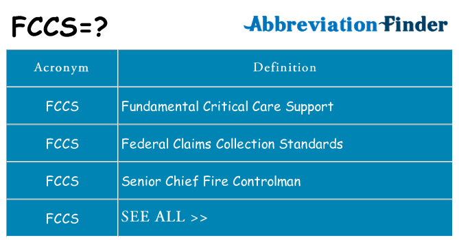 What does fccs stand for