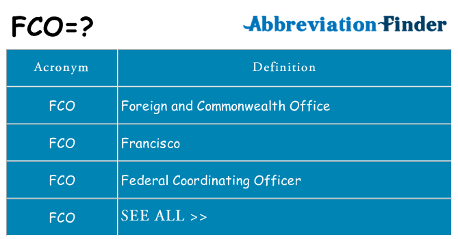 What Does FCO Mean what-does-fco-mean