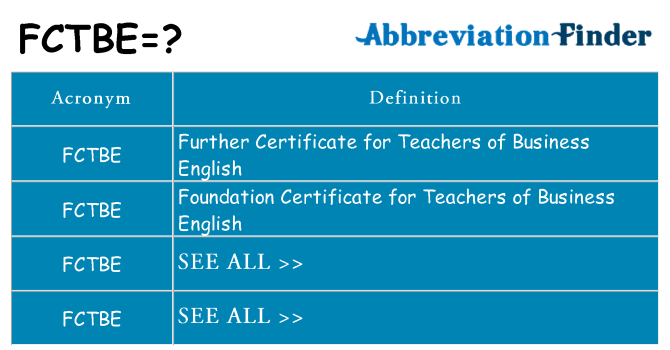 What does fctbe stand for