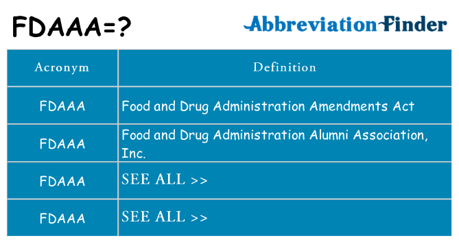 What does fdaaa stand for