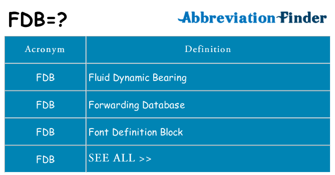 What does fdb stand for