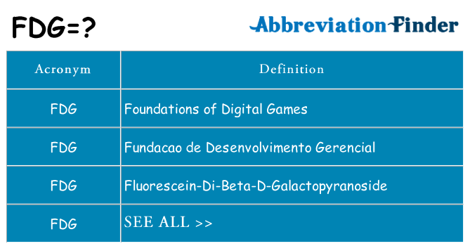 What does fdg stand for