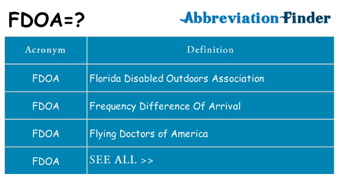 What does fdoa stand for