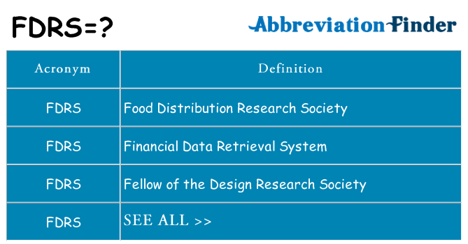 What does fdrs stand for