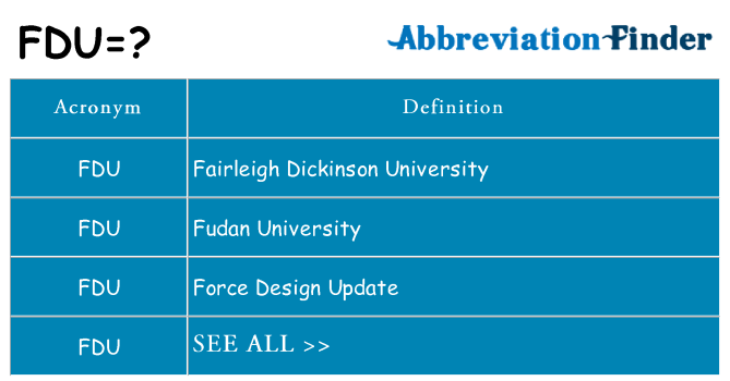 What does fdu stand for