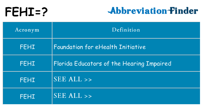 What does fehi stand for