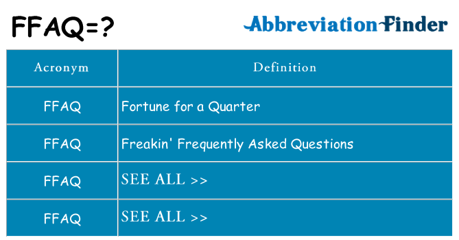 What does ffaq stand for