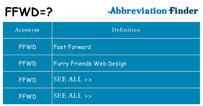 What does ffwd stand for