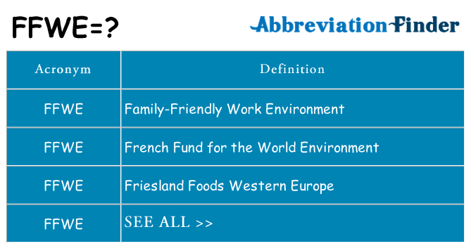 What does ffwe stand for