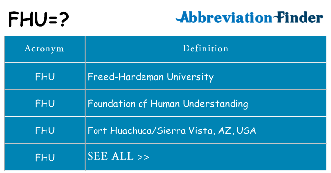 What does fhu stand for