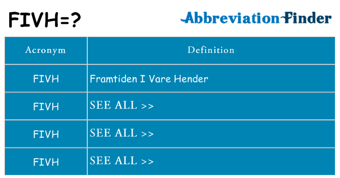 What does fivh stand for