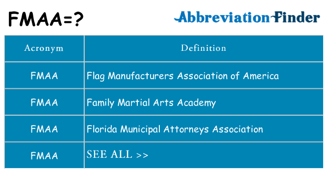 What does fmaa stand for