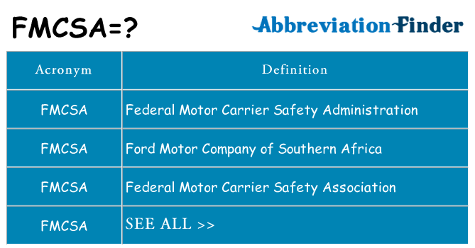 What does fmcsa stand for