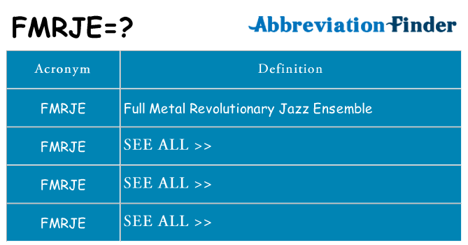 What does fmrje stand for