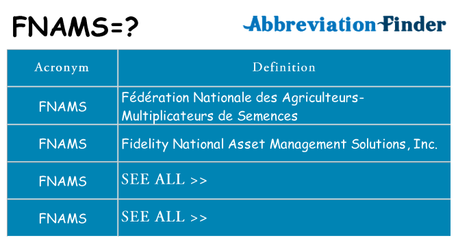 What does fnams stand for