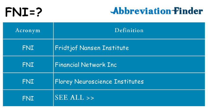 What does fni stand for