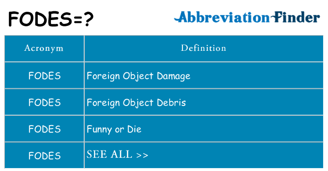 What does fodes stand for