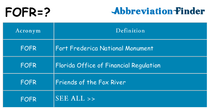 What does fofr stand for