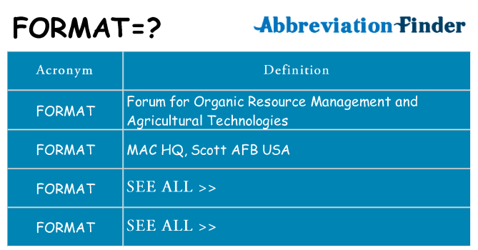 What does format stand for