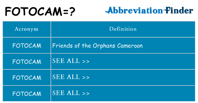 What does fotocam stand for