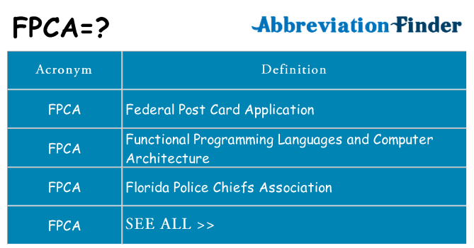 What does fpca stand for