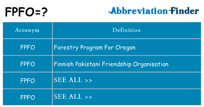 What does fpfo stand for