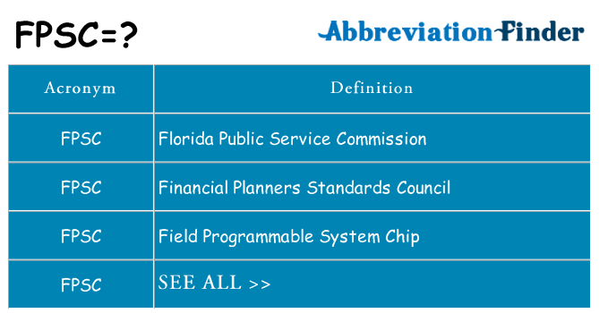 What does fpsc stand for