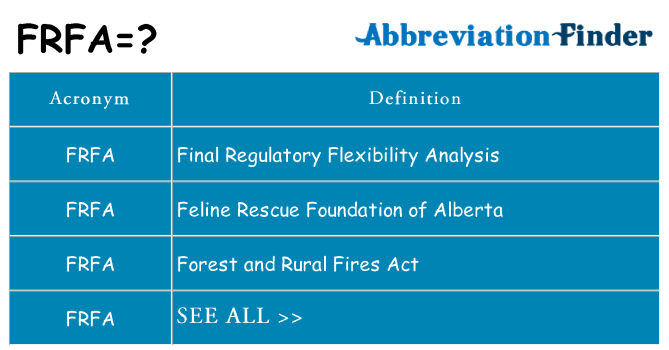 What does frfa stand for