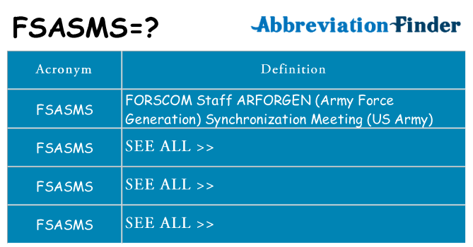 What does fsasms stand for