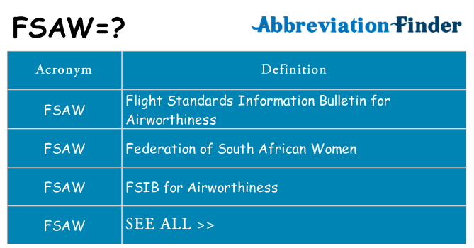 What does fsaw stand for