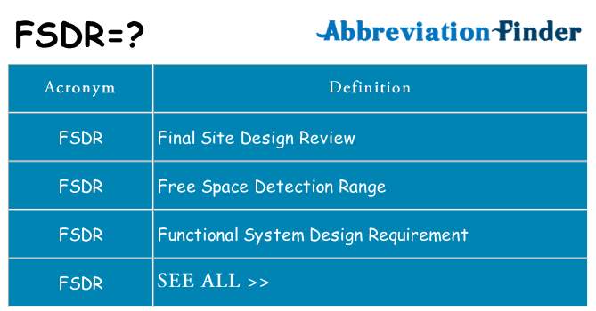 What does fsdr stand for