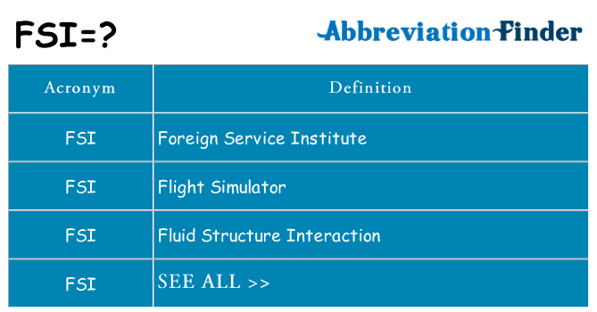 What does fsi stand for