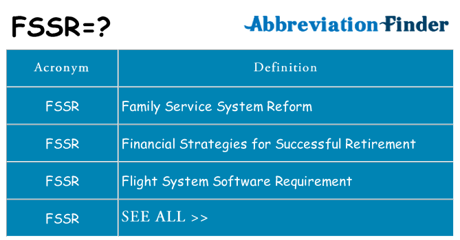 What does fssr stand for