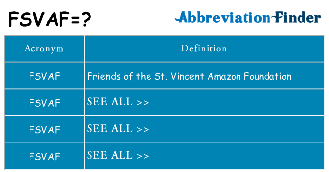 What does fsvaf stand for
