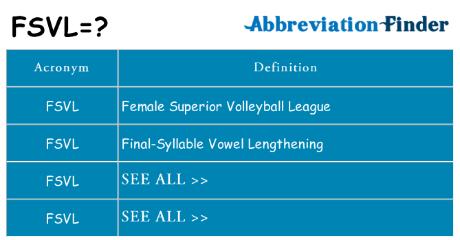 What does fsvl stand for