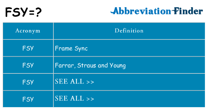 What does fsy stand for