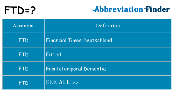 What does ftd stand for