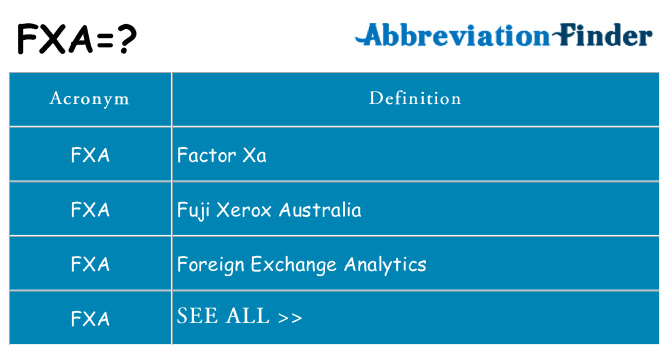 What does fxa stand for
