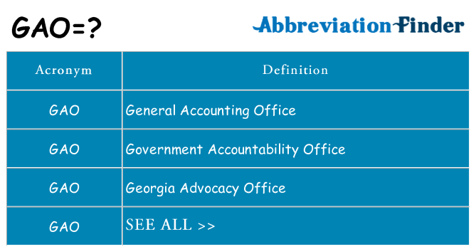 What does gao stand for