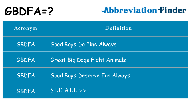 What does gbdfa stand for