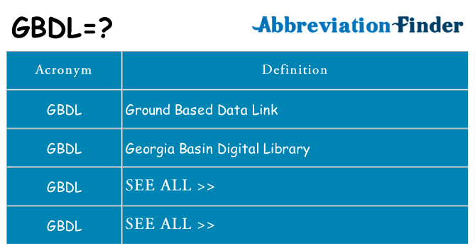 What does gbdl stand for