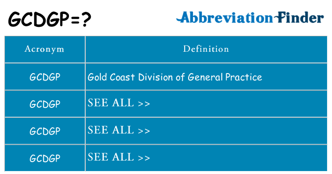 What does gcdgp stand for